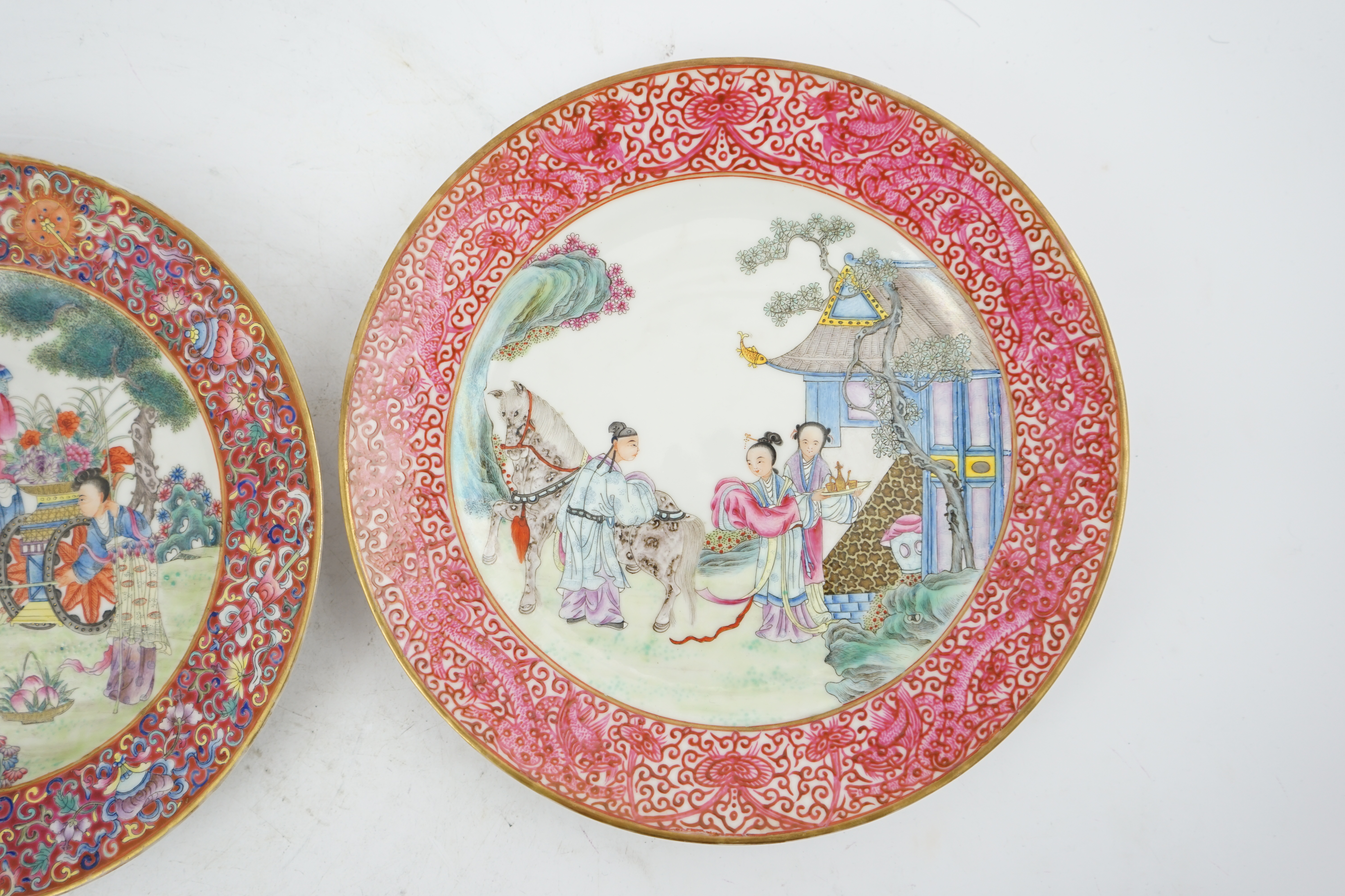 Two fine Chinese famille rose plates, Republic period